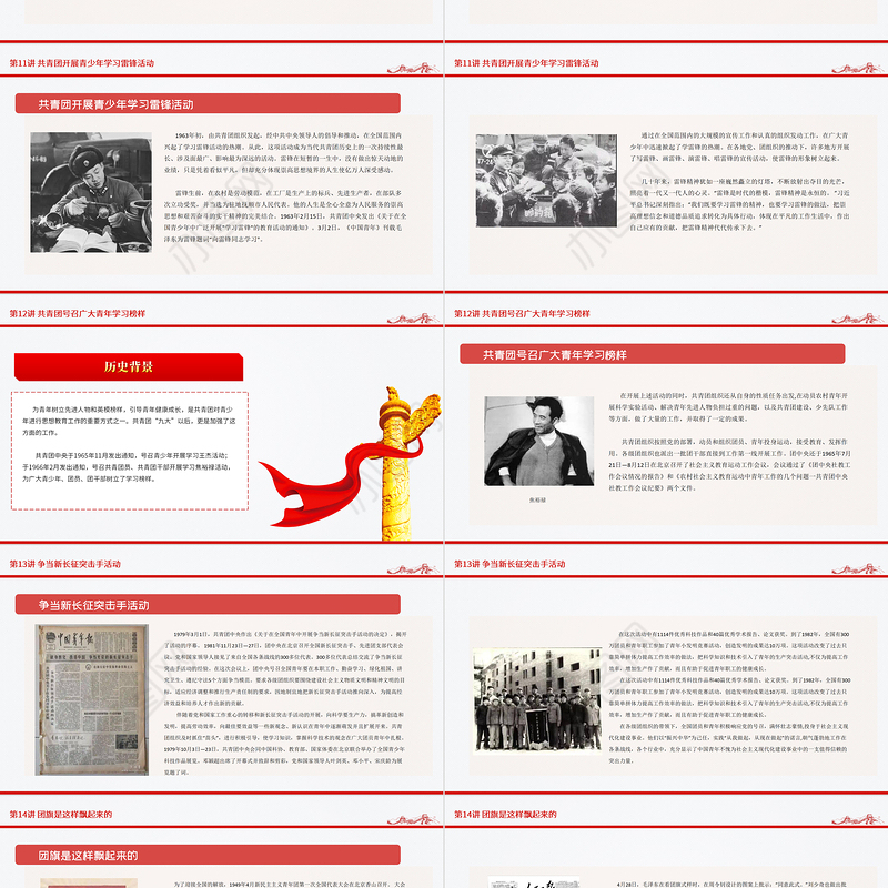 1919-2022团史故事100讲PPT庆祝中国共青团建团100周年团史学习教育专题团课