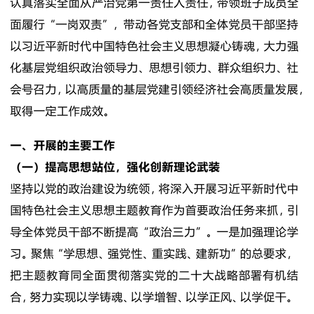 党组织书记述职报告PPT精美大气年终党建总结模板下载(讲稿)