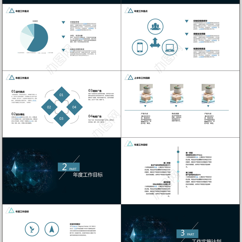 科技炫酷市场营销工作计划ppt模板