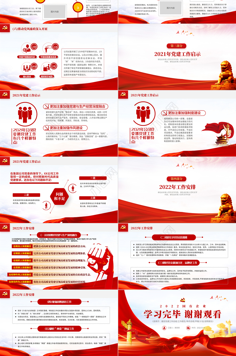 国有企业2021年工作总结暨2022年工作计划专题PPT模板