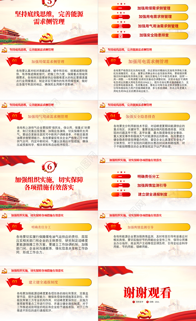 关于做好2021年能源迎峰度夏工作的通知专题PPT模板