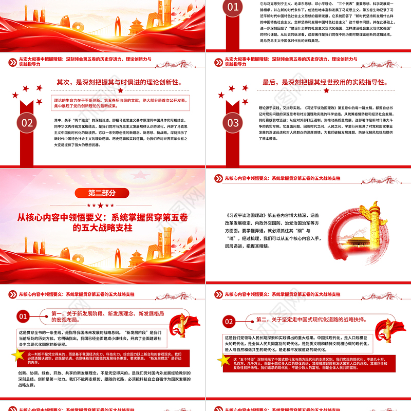 党建风深学治国理政要义凝聚团结奋进力量PPT微党课