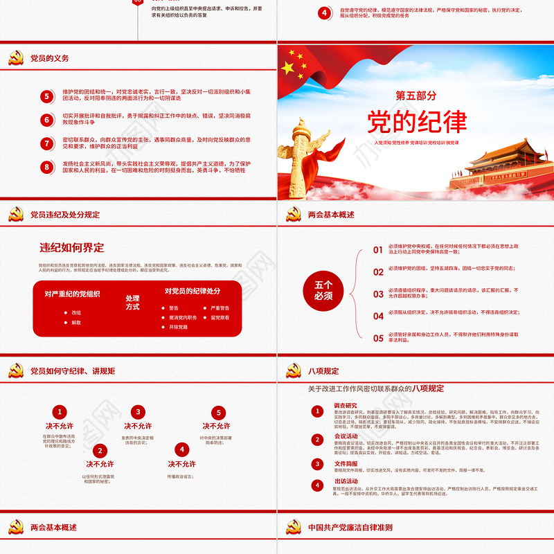 党性修养党风廉政反腐倡廉党建党政专题微党课PPT