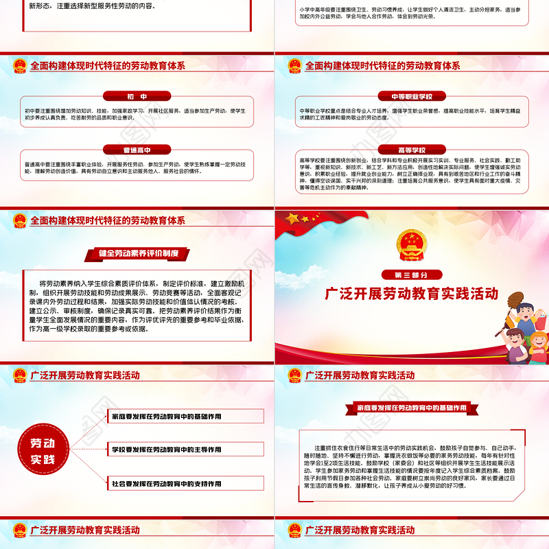 关于全面加强新时代大中小学劳动教育意见党课学习PPT