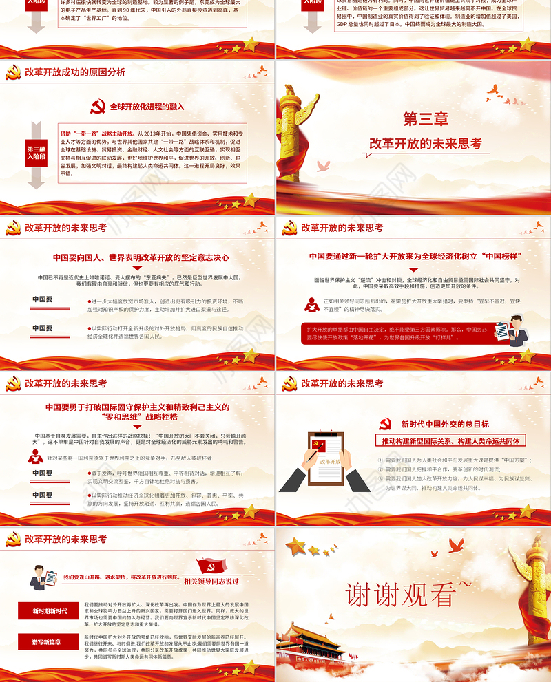 2020四史学习教育之改革开放史红色党政党建专题党课ppt模板