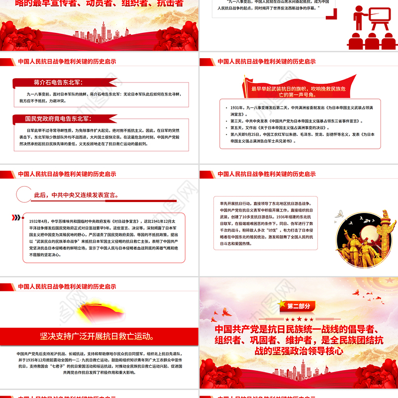 党政风中国人民抗日战争胜利关键的历史启示PPT党课下载