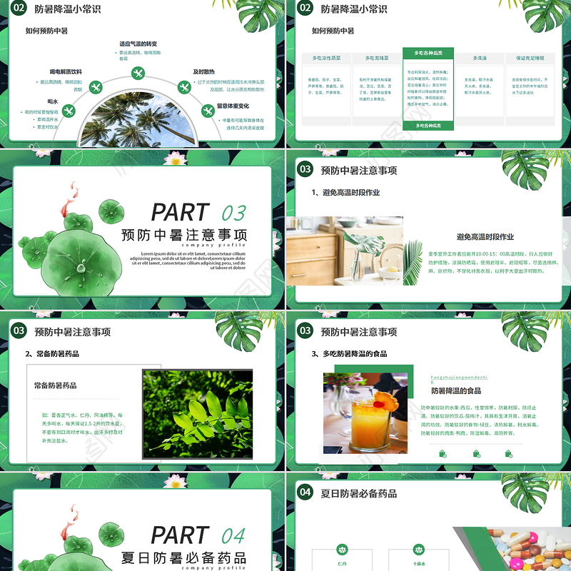 夏季防暑降温全攻略PPT模板