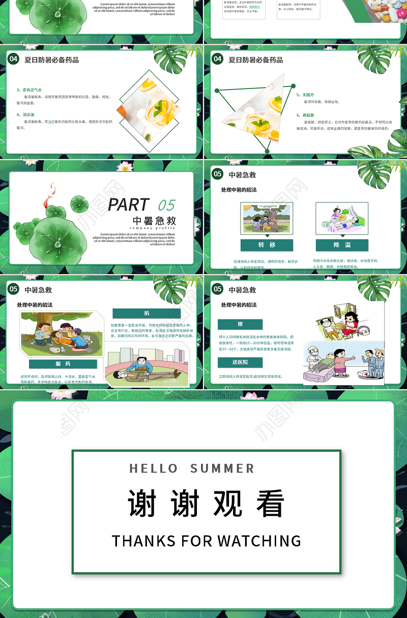夏季防暑降温全攻略PPT模板