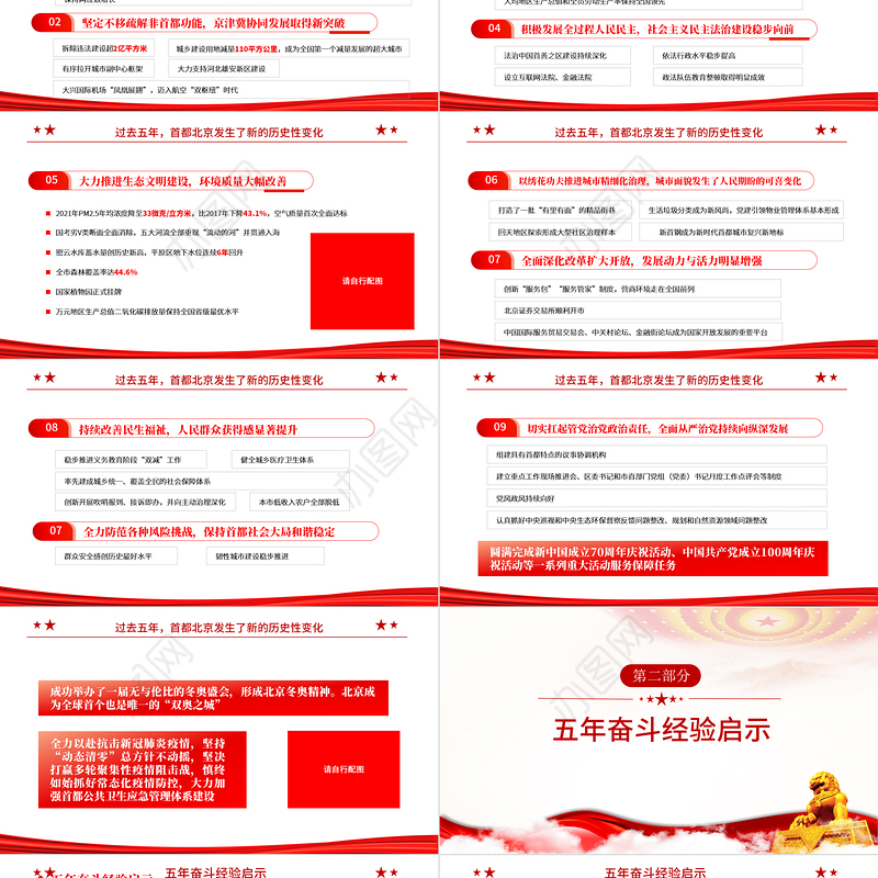 红色党建风中国共产党北京市第十三次党代会报告专题党课PPT课件模板