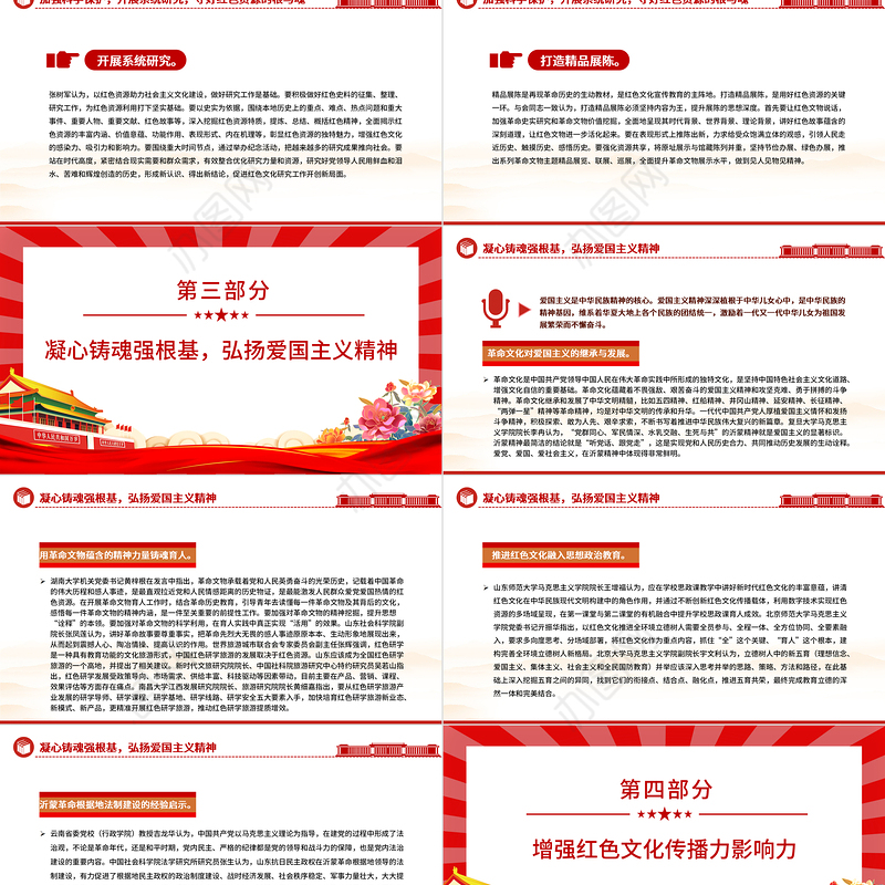 2023传承红色基因凝聚精神力量PPT红色党建风红色文化论坛综述专题课件模板下载