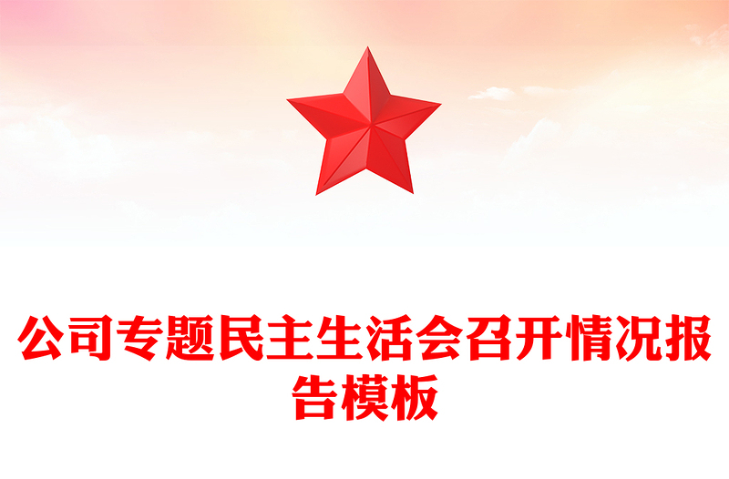 公司专题民主生活会召开情况报告模板