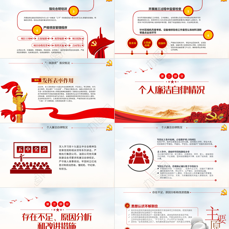 党建风一岗双责落实情况个人基层党员廉洁从业情况报告党课PPT