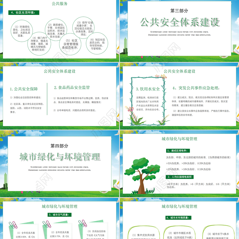 绿色创建文明城市我们共同努力PPT模板
