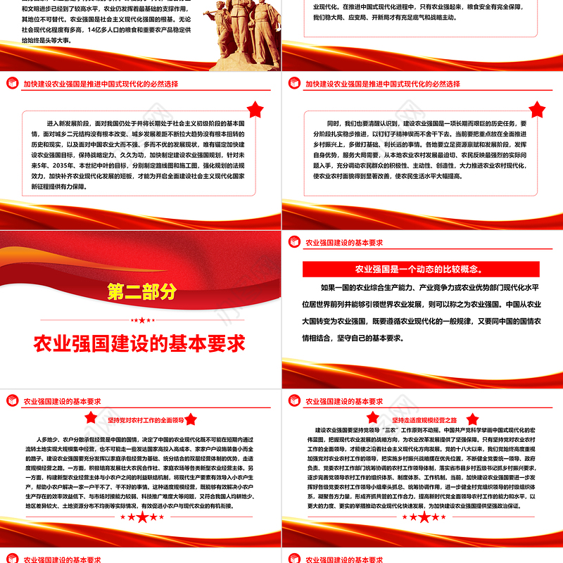 2023在中国式现代化进程中加快推进农业强国建设ppt大气党政风强国必先强农，农强方能国强党组织党支部党员培训学习党课课件