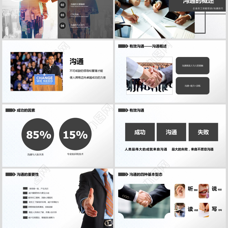 有效沟通技巧企业管理入职培训PPT模板