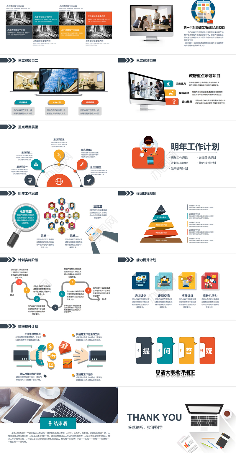 2023年工作总结汇报工作计划PPT模板
