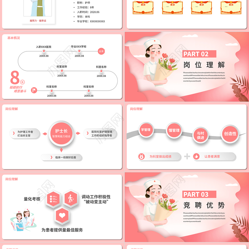 2022护士长竞聘PPT创意简约风完整框架内容竞聘专用PPT
