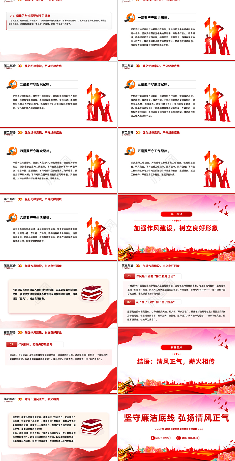 坚守廉洁底线弘扬清风正气PPT廉政建设党课课件