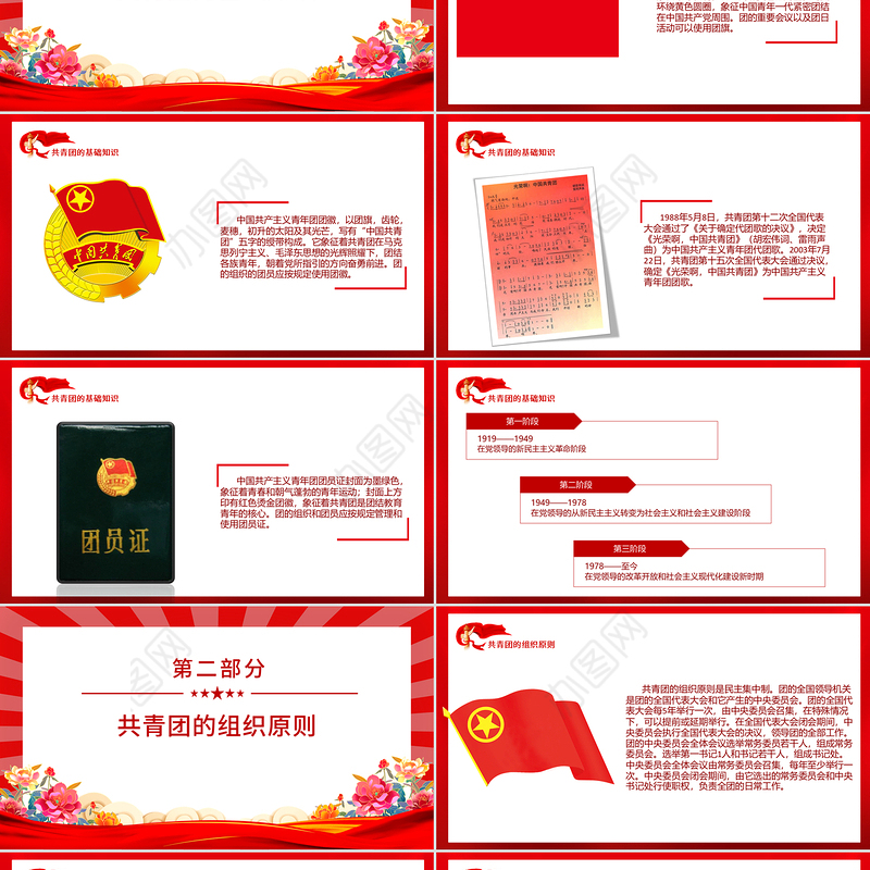 2025五四青年节PPT共青团的光辉历史基础知识历史事件团史学习课件