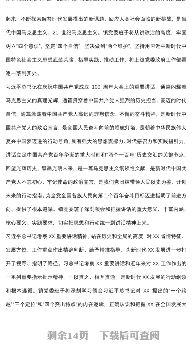 乡镇班子巡察整改专题民主生活会对照检查材料