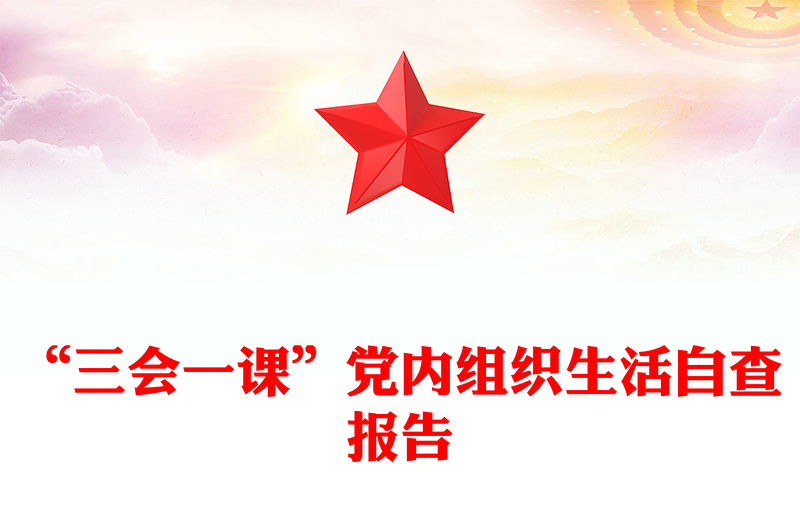 “三会一课”党内组织生活自查报告