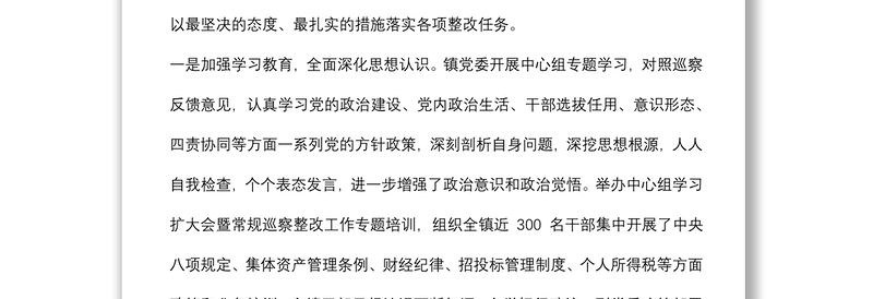 XX镇常规巡查情况汇报