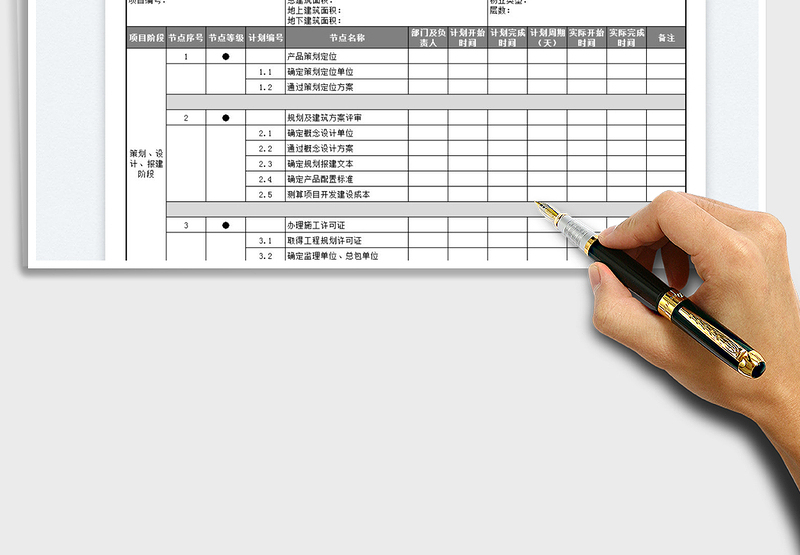 2023房地产项目开发建设总控计划表免费下载