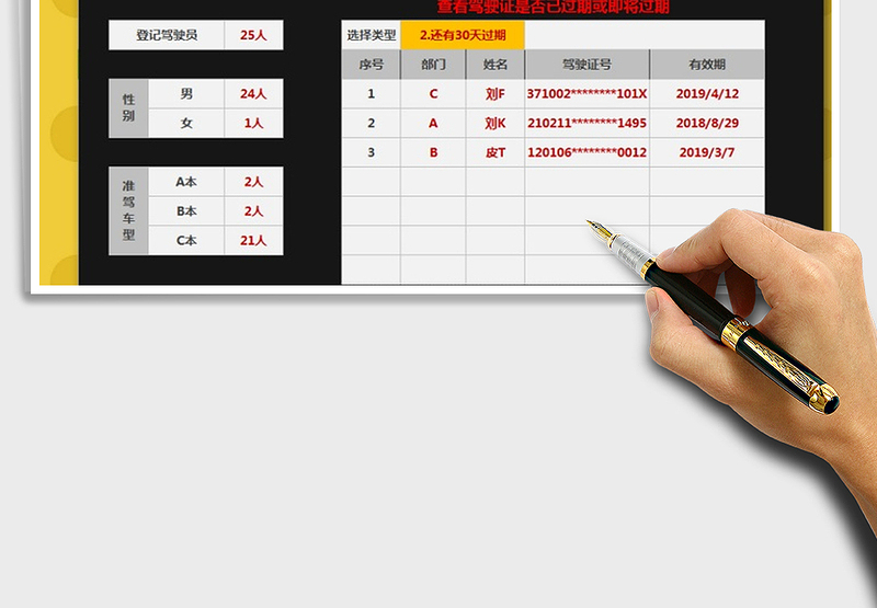 2021年车辆驾驶员登记管理表