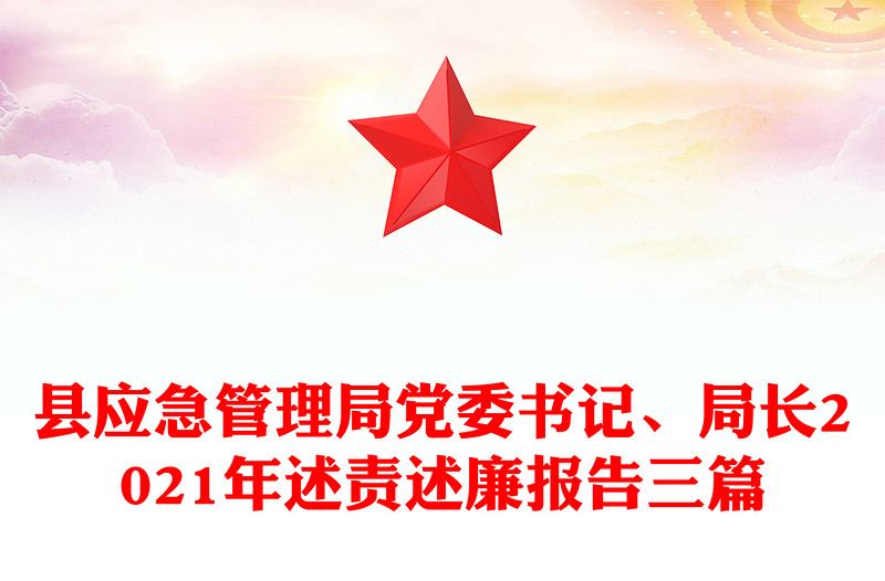 县应急管理局党委书记、局长2021年述责述廉报告三篇