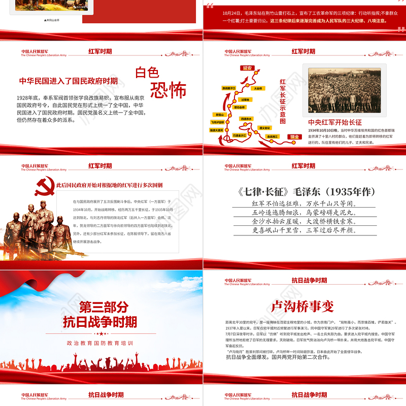 2021中国人民解放军发展简史PPT八一建军节主题政治教育国防教育培训专题党课课件