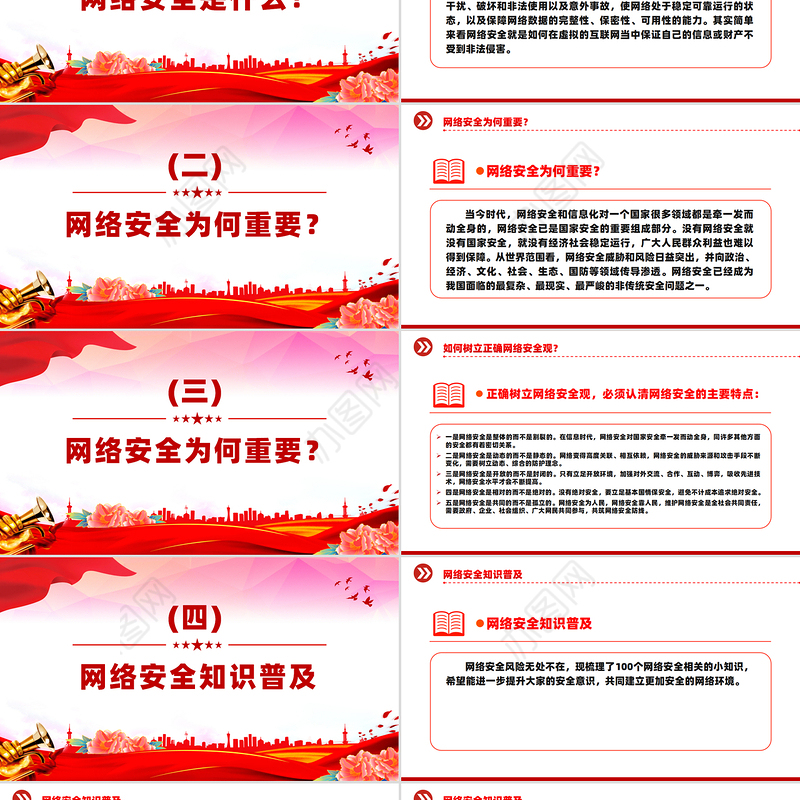精美简洁网络安全知识PPT2024年国家网络安全宣传周科普