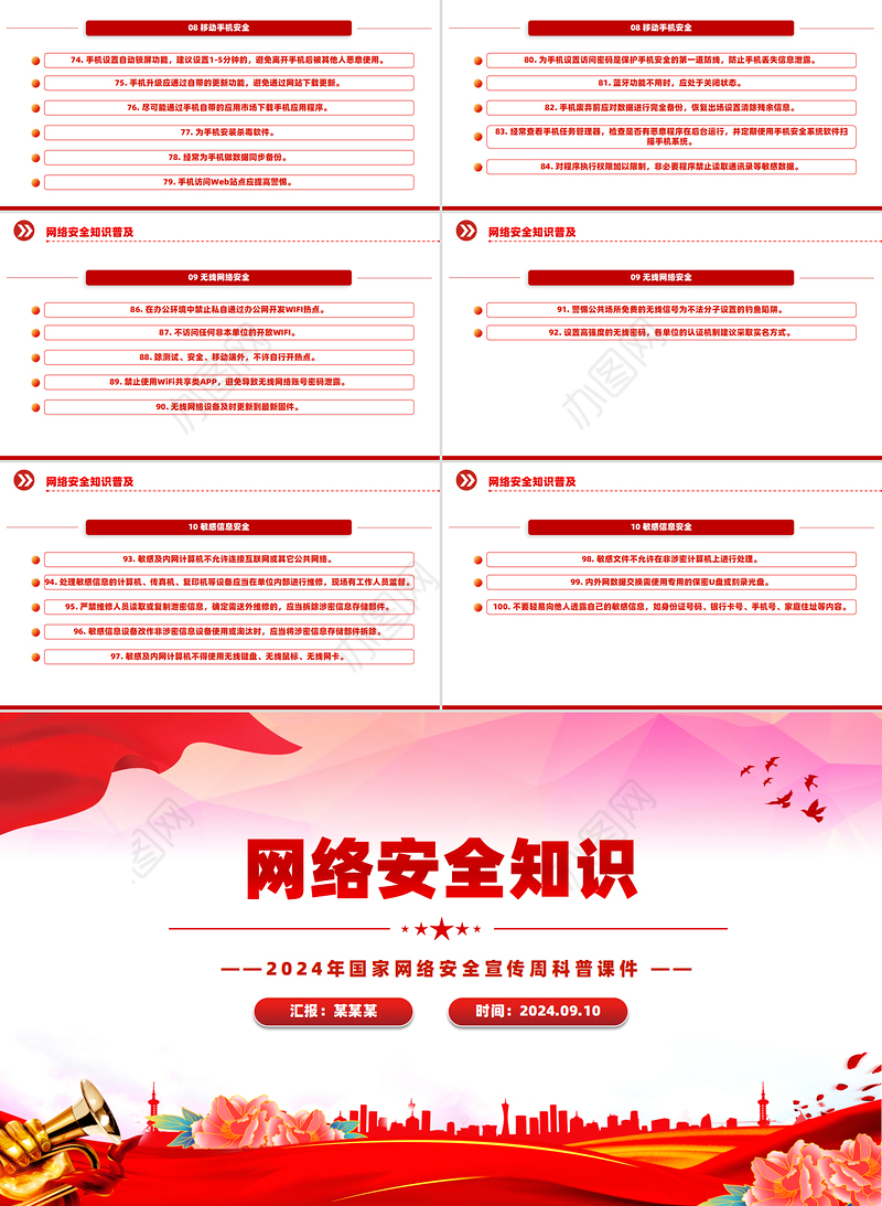 精美简洁网络安全知识PPT2024年国家网络安全宣传周科普