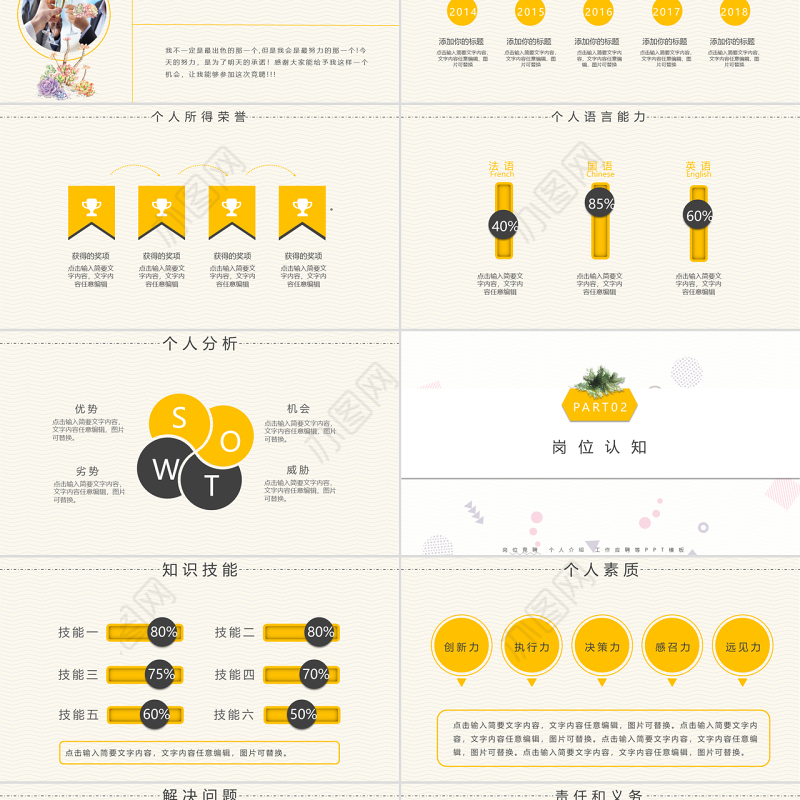 孟菲斯风格岗位竞聘PPT模板