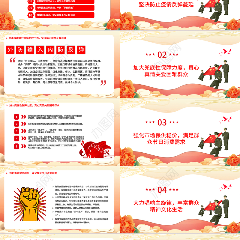 红色简洁关于做好2022年元旦春节期间有关工作的通知基层专题课件