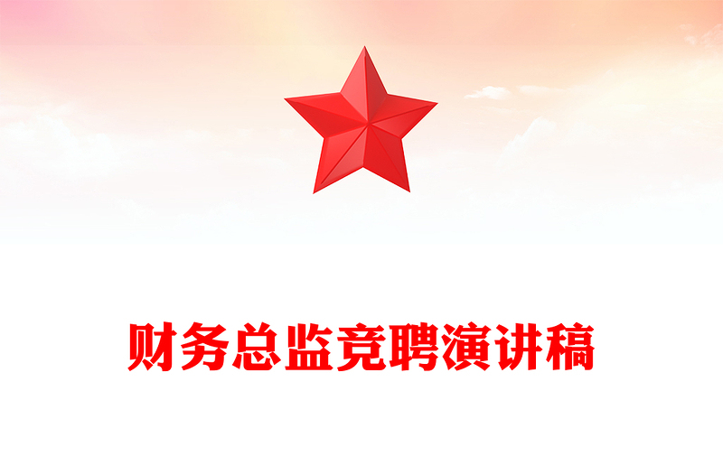 财务总监竞聘演讲稿