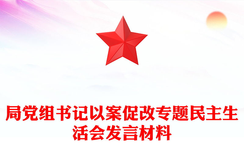局党组书记以案促改专题民主生活会发言材料