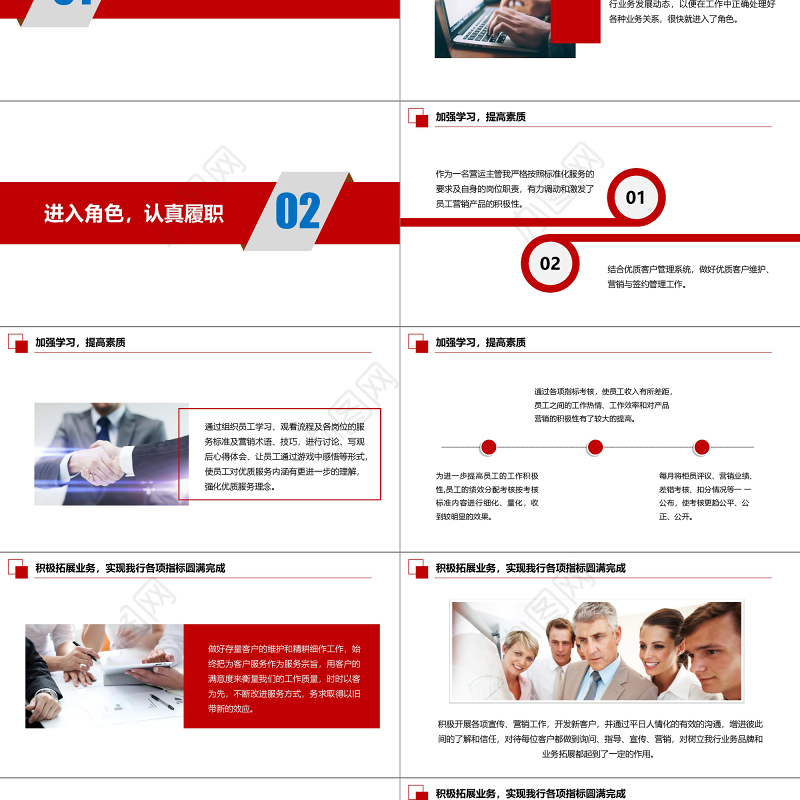 商务银行运营高管述职报告PPT模板