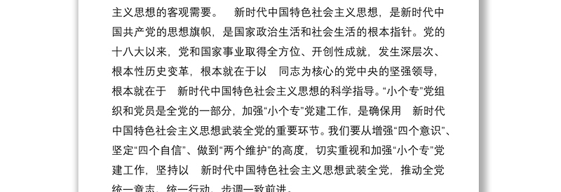 在“小个专”党建工作推进会议上的讲话