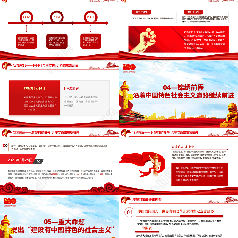1978年至今改革开放新时期历史PPT建党100周年学党史系列专题党课教育课件