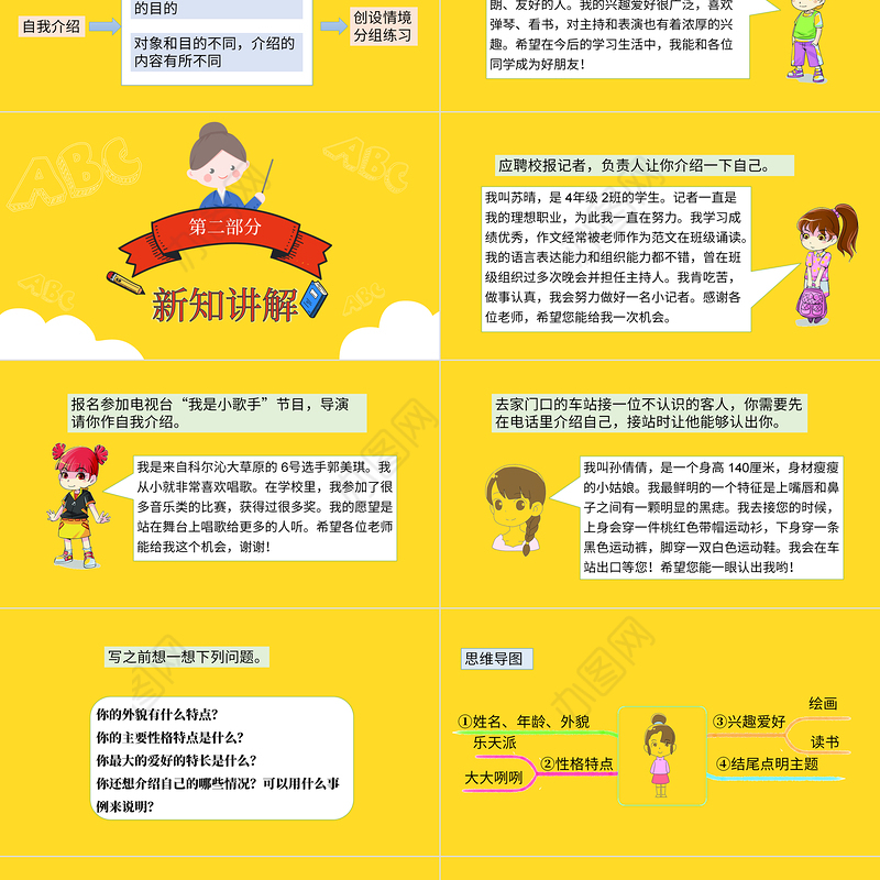 2022自我介绍PPT口语交际小学四年级语文下册部编人教版教学课件