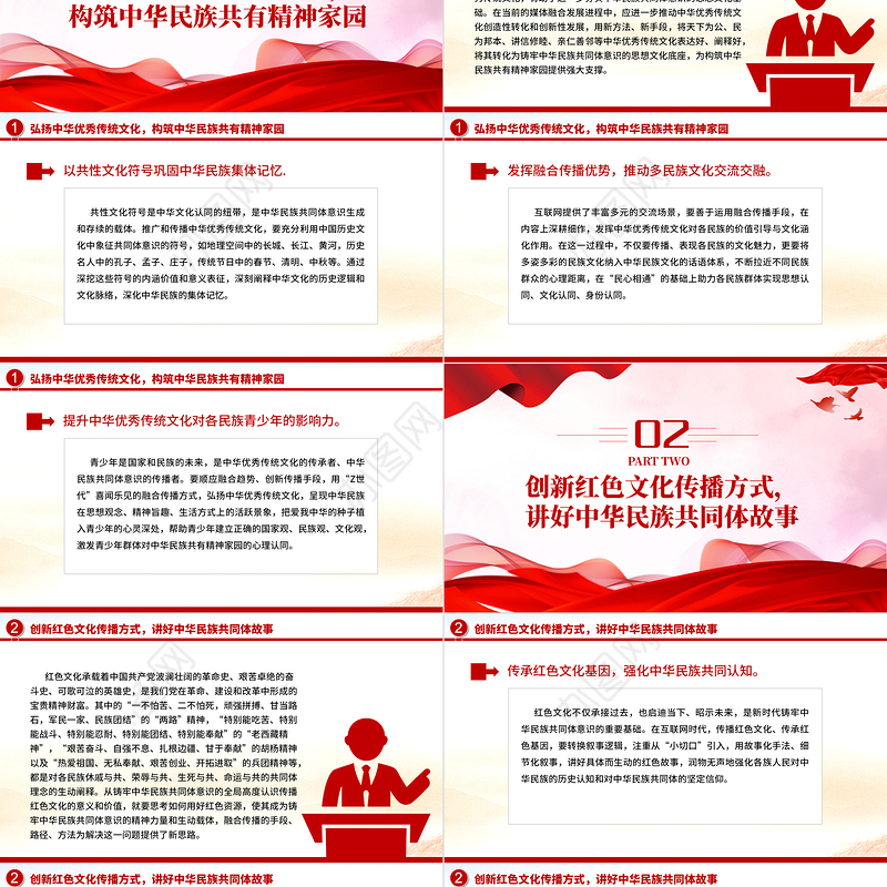以融合传播铸牢中华民族共同体意识PPT讲好中华民族共同体故事传承好红色基因展示好中国式现代化成果党课课件