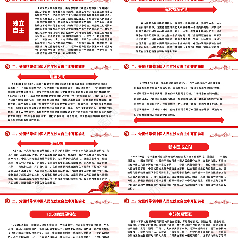 2023学习毛泽东同志独立自主的探索和实践精神ppt红色党政风深入研究毛泽东思想党员专题教育党课课件