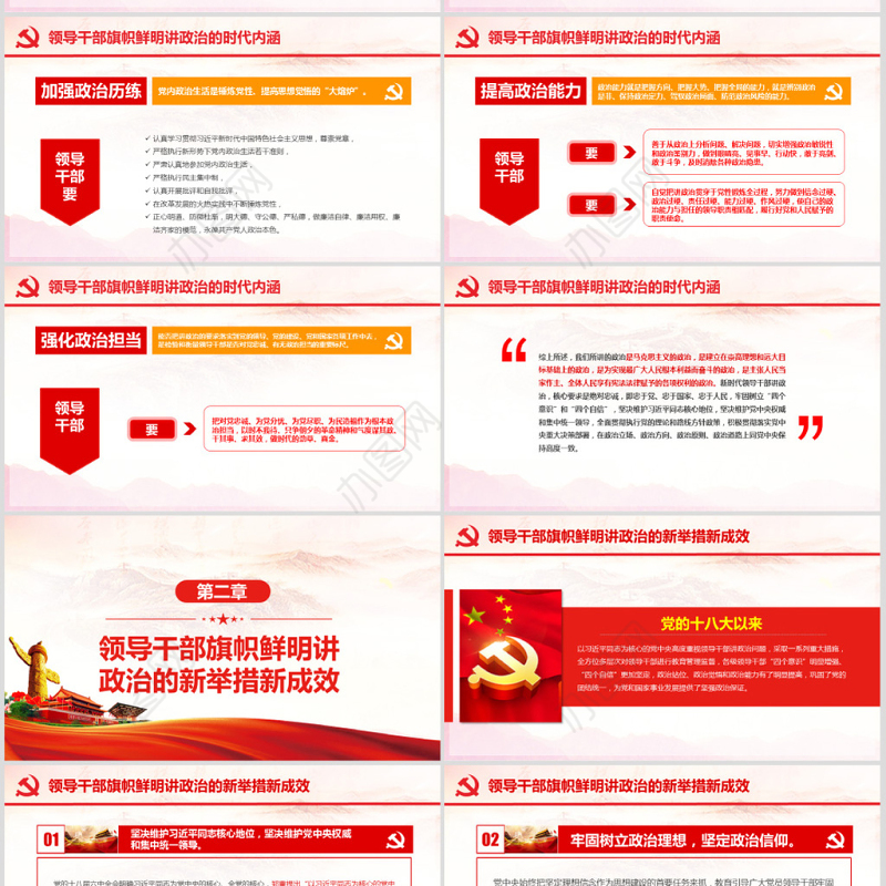 原创新时代领导干部必须旗帜鲜明讲政治党建PPT