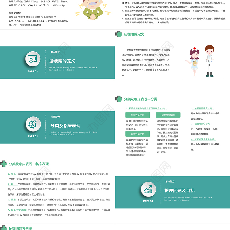 2022肠梗阻医疗护理查房PPT清新简约护理查房通用PPT
