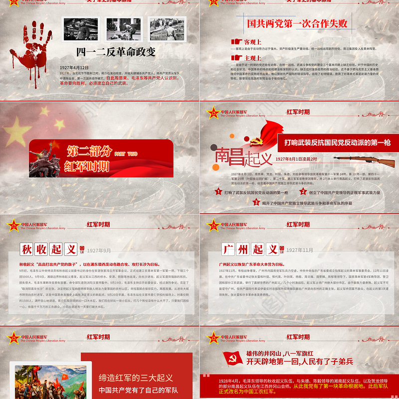 2020八一建军节中国人民解放军发展简史国防教育部队教育爱国主义教育PPT模板