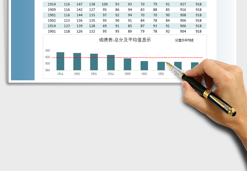 2021年中小学成绩表-动态平均值显示免费下载