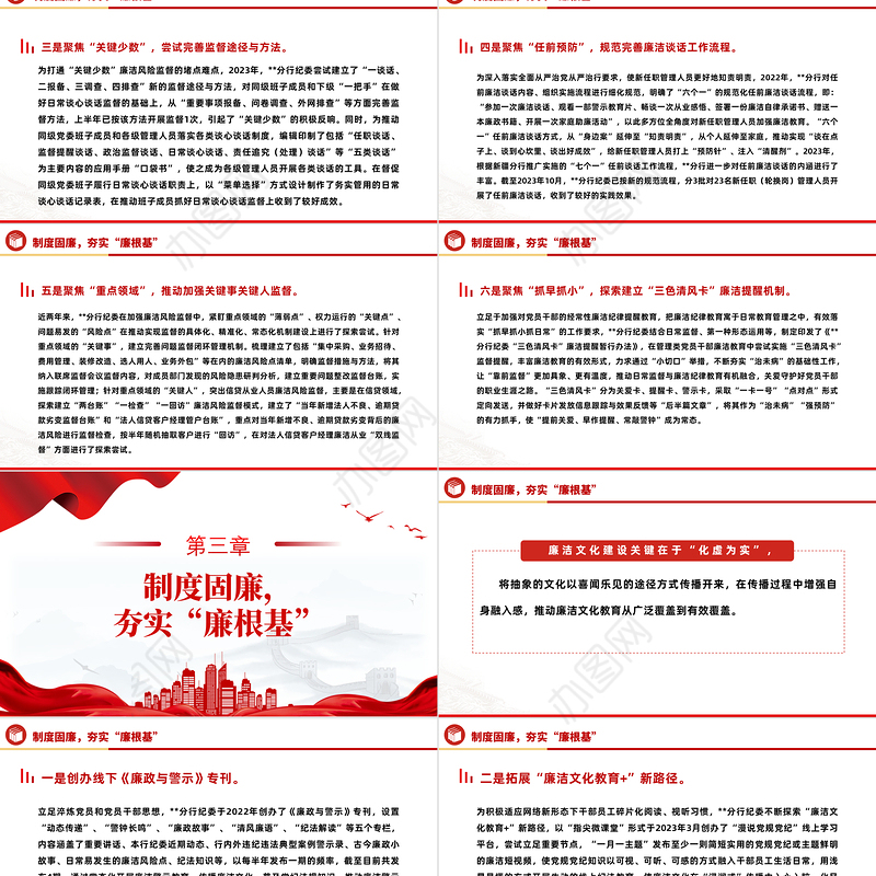 五廉同向发力激发廉洁文化建设内生动力PPT红色精美银行廉洁从业合规经营廉政教育党课