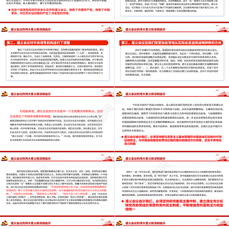弘扬遵义会议精神PPT建党100周年中国精神谱系坚定信念实事求是独立自主敢创新路民主团结党员辅导专题党课