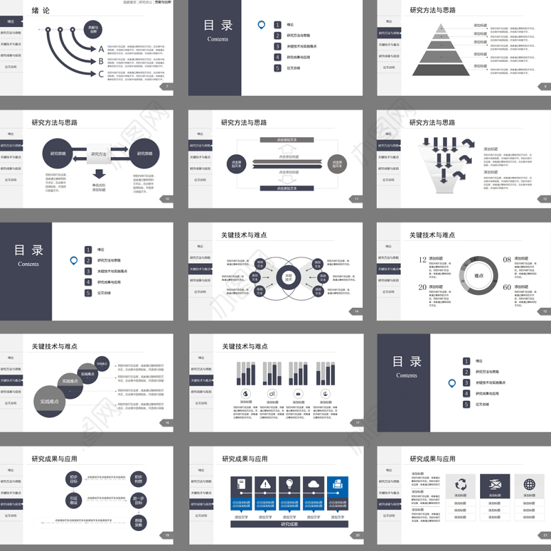 博士生简约毕业论文答辩ppt模板
