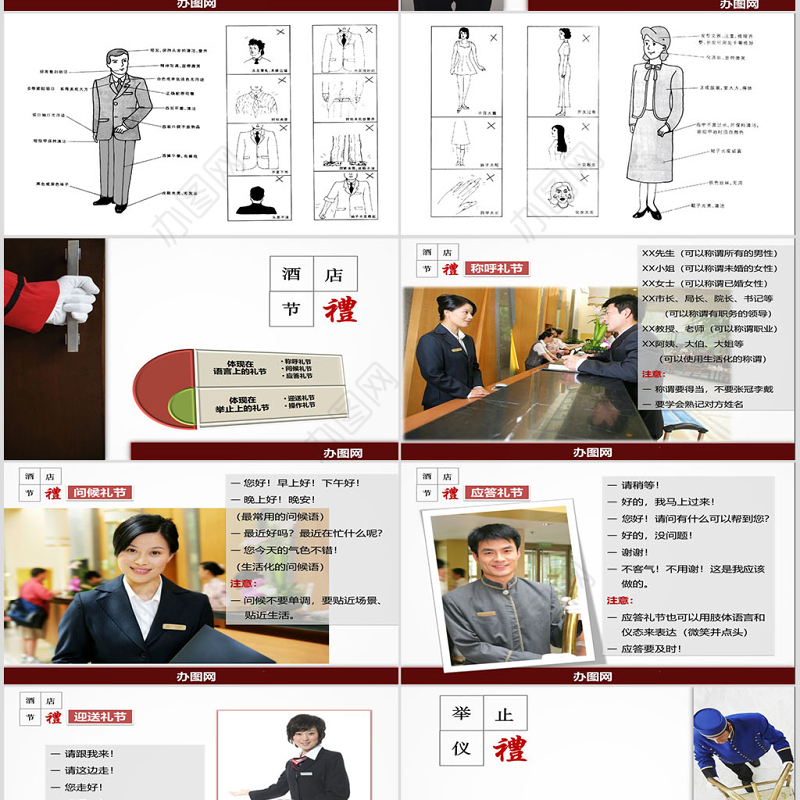 酒店礼仪培训ppt模板幻灯片